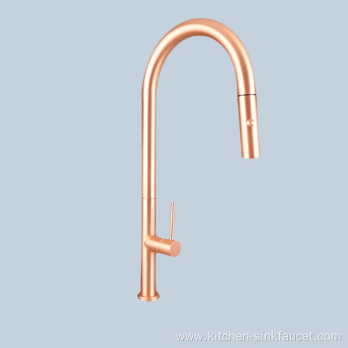 Rose gold stainless steel swivel kitchen faucet